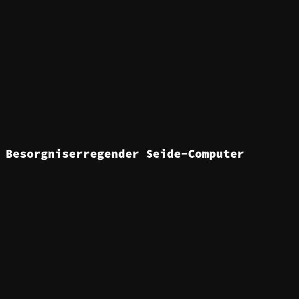 Besorgniserregender Seide-Computer