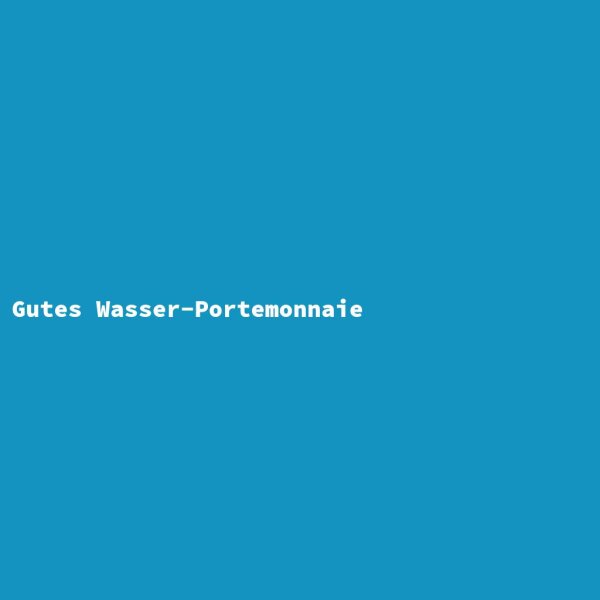 Gutes Wasser-Portemonnaie